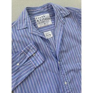 Frank & Eileen Blue and White Striped Button-Down Shirt